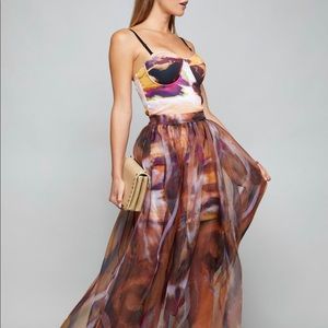 Bebe Organza Maxi Skirt Dress